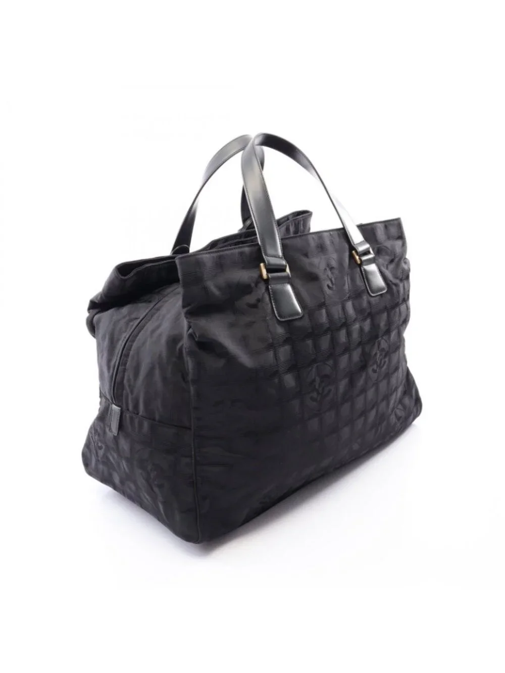 Chanel Boston Bag New Travel Line Black Leather